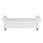 Banc de lit 63 po en tissu crème