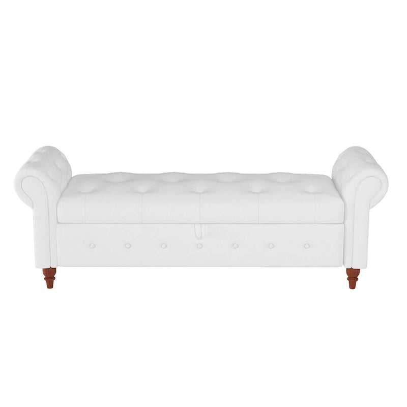 Banc de lit 63 po en tissu crème