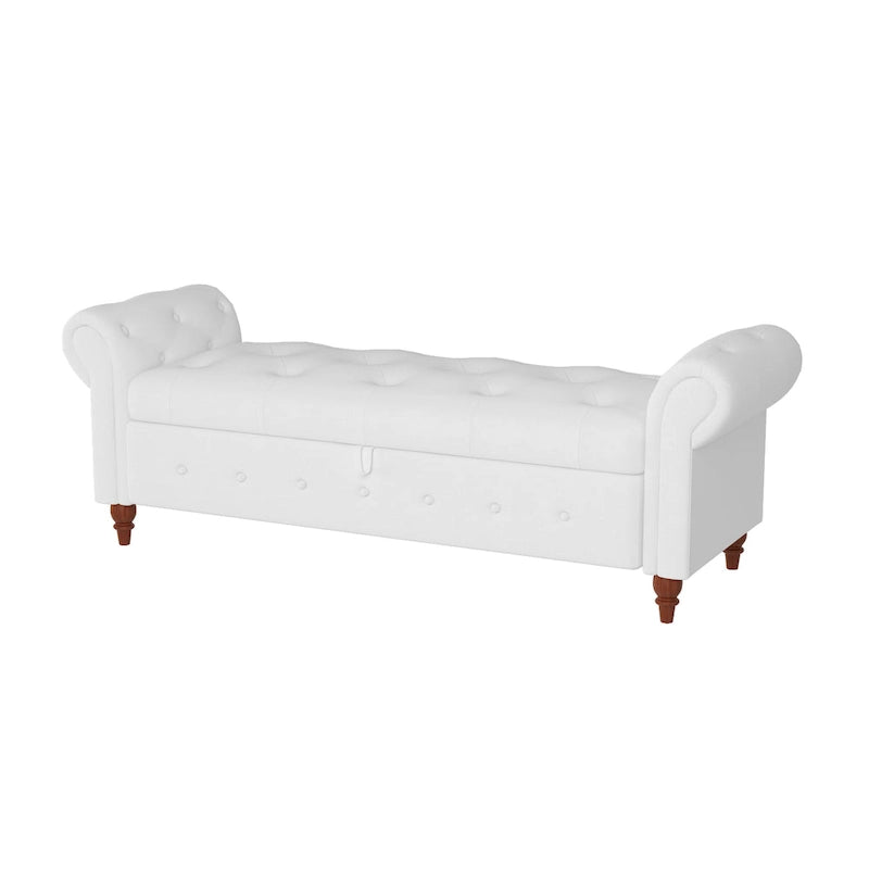 Banc de lit 63 po en tissu crème