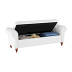 Banc de lit 63 po en tissu crème