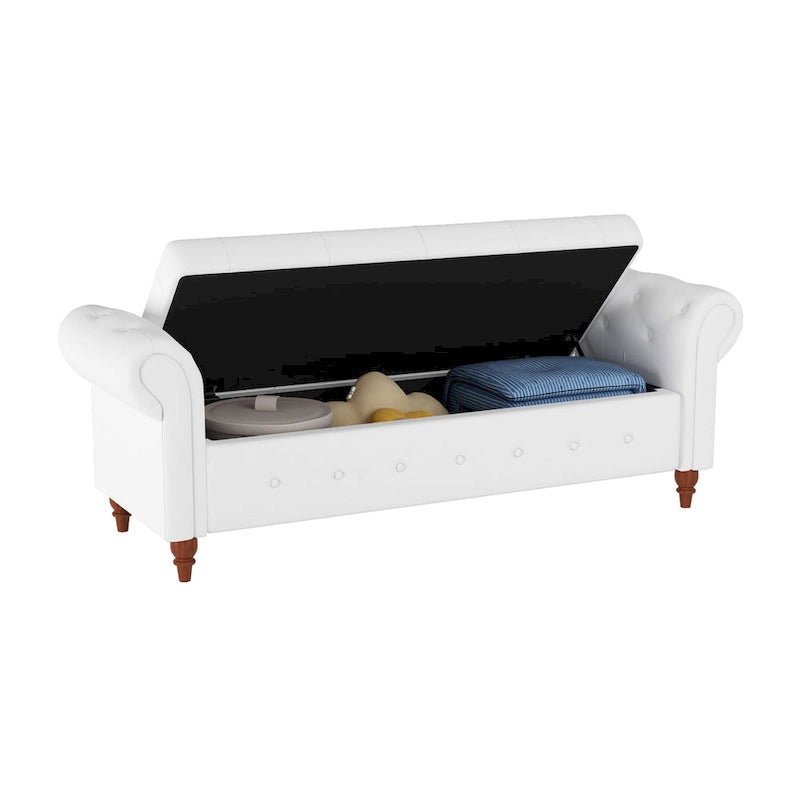 Banc de lit 63 po en tissu crème