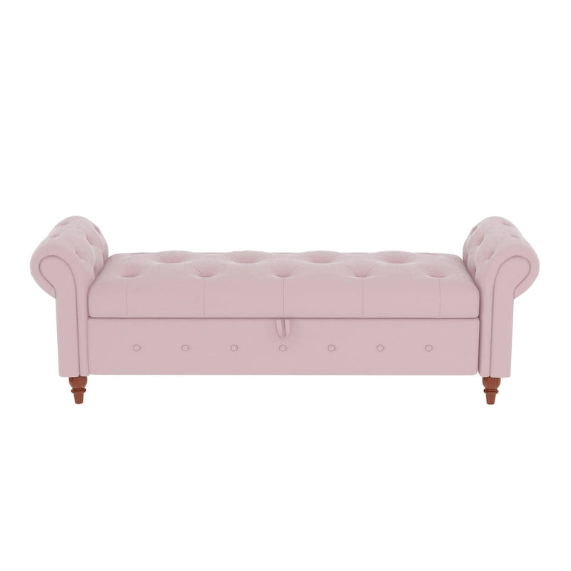 Banc de lit 63 po en tissu crème