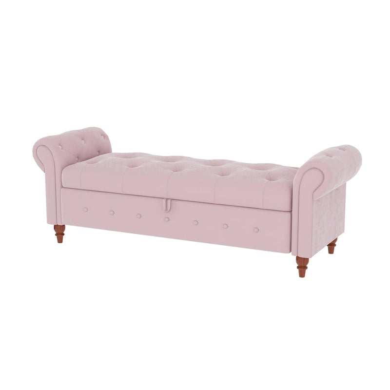 Banc de lit 63 po en tissu crème