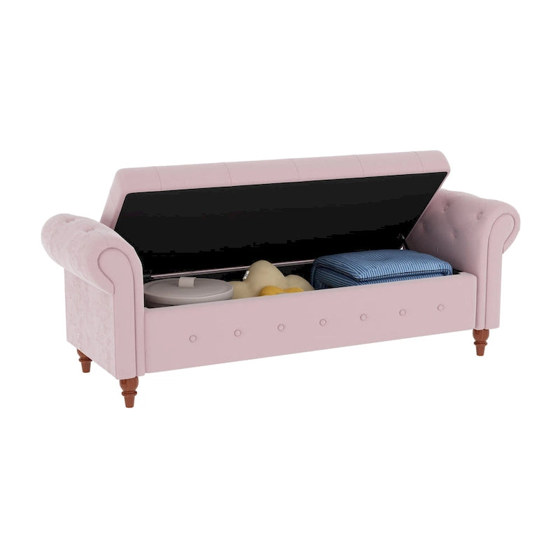 Banc de lit 63 po en tissu crème