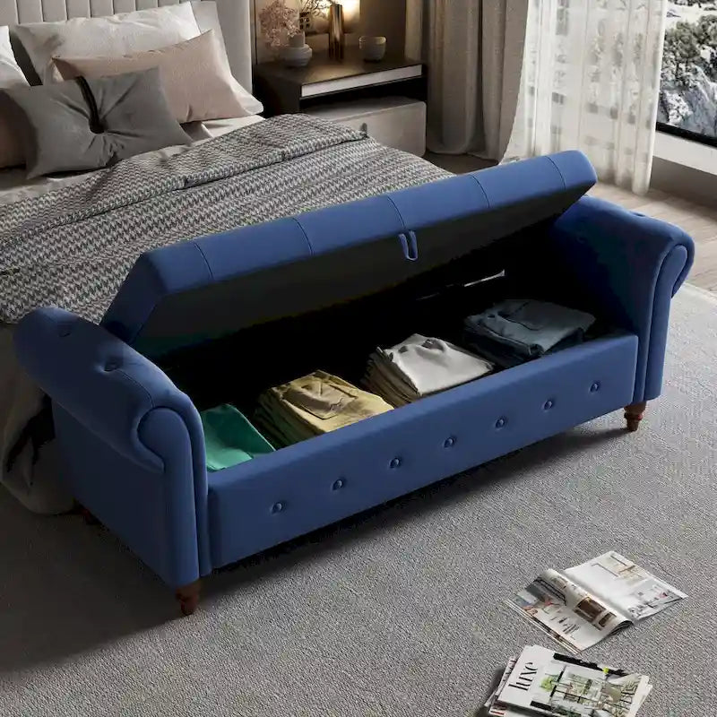 Banc de lit 63 po en tissu crème