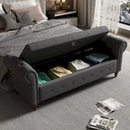 Banc de lit 63 po en tissu crème