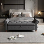 Banc de lit 63 po en tissu crème
