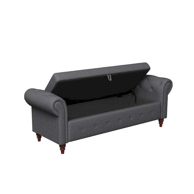 Banc de lit 63 po en tissu crème