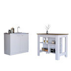 Ensemble de cuisine 2 pièces avec îlot de cuisine et meuble évier de service - S/O