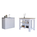 Ensemble de cuisine 2 pièces avec îlot de cuisine et meuble évier de service - S/O