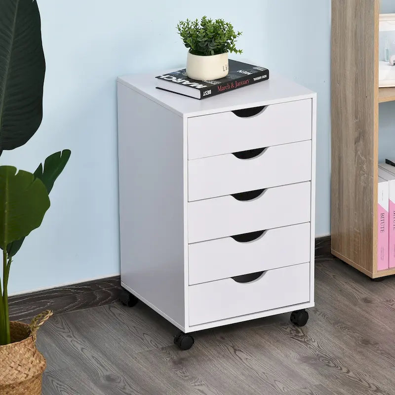 Organisateur de rangement à 5 tiroirs de style nordique minimaliste et moderne avec roues - 15.75*15.75*26.5