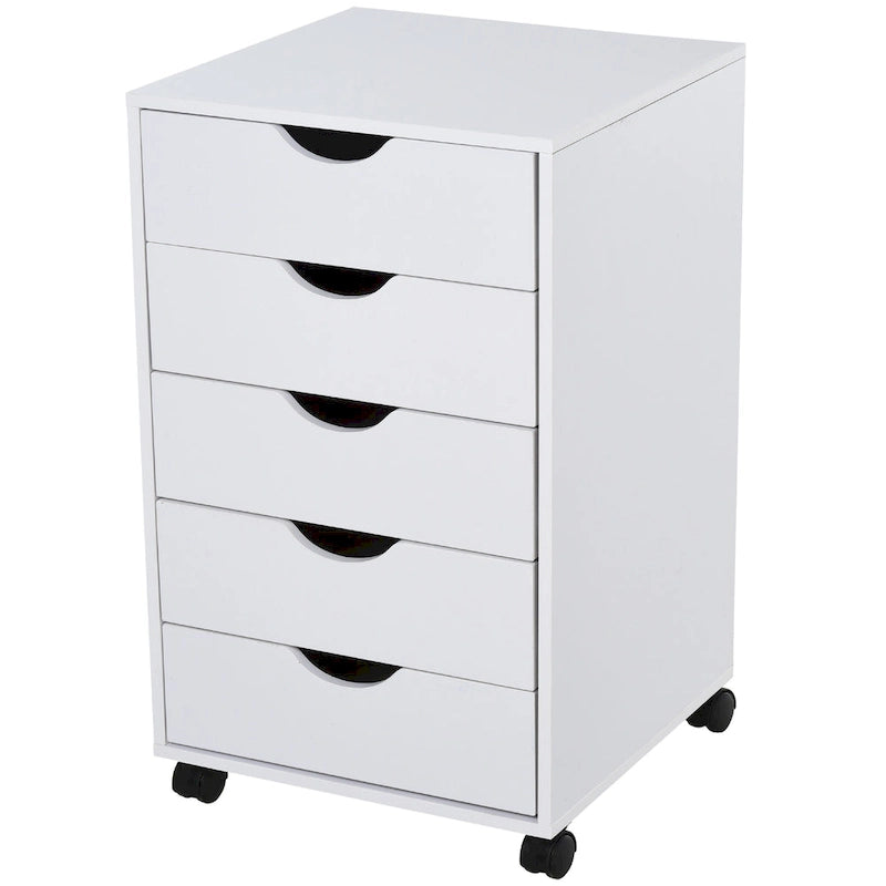 Organisateur de rangement à 5 tiroirs de style nordique minimaliste et moderne avec roues - 15.75*15.75*26.5