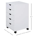 Organisateur de rangement à 5 tiroirs de style nordique minimaliste et moderne avec roues - 15.75*15.75*26.5