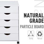 Organisateur de rangement à 5 tiroirs de style nordique minimaliste et moderne avec roues - 15.75*15.75*26.5