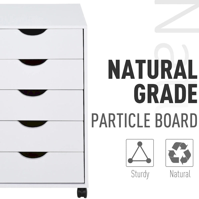 Organisateur de rangement à 5 tiroirs de style nordique minimaliste et moderne avec roues - 15.75*15.75*26.5