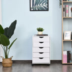 Organisateur de rangement à 5 tiroirs de style nordique minimaliste et moderne avec roues - 15.75*15.75*26.5