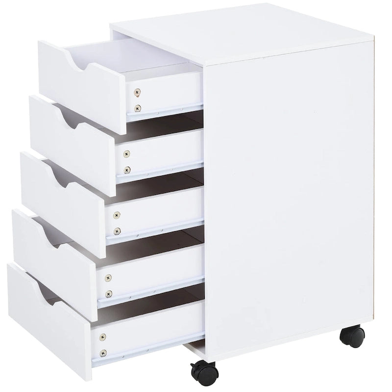 Organisateur de rangement à 5 tiroirs de style nordique minimaliste et moderne avec roues - 15.75*15.75*26.5