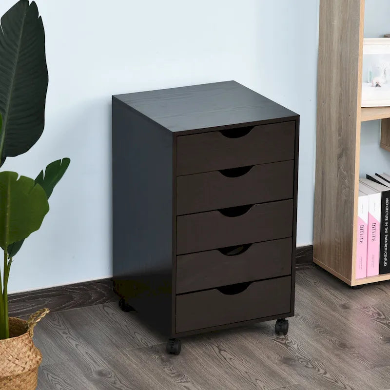 Organisateur de rangement à 5 tiroirs de style nordique minimaliste et moderne avec roues - 15.75*15.75*26.5