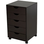 Organisateur de rangement à 5 tiroirs de style nordique minimaliste et moderne avec roues - 15.75*15.75*26.5