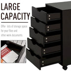 Organisateur de rangement à 5 tiroirs de style nordique minimaliste et moderne avec roues - 15.75*15.75*26.5