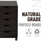 Organisateur de rangement à 5 tiroirs de style nordique minimaliste et moderne avec roues - 15.75*15.75*26.5