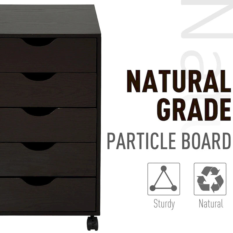 Organisateur de rangement à 5 tiroirs de style nordique minimaliste et moderne avec roues - 15.75*15.75*26.5
