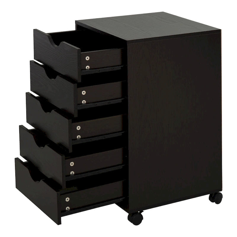 Organisateur de rangement à 5 tiroirs de style nordique minimaliste et moderne avec roues - 15.75*15.75*26.5