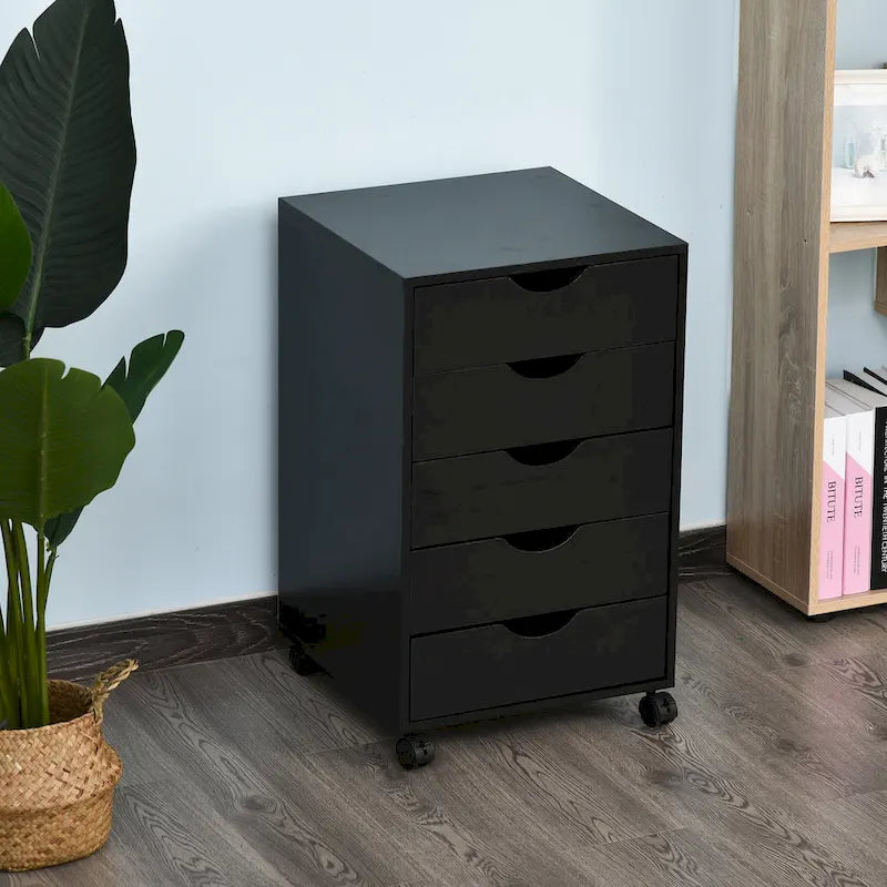 Organisateur de rangement à 5 tiroirs de style nordique minimaliste et moderne avec roues - 15.75*15.75*26.5