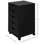 Organisateur de rangement à 5 tiroirs de style nordique minimaliste et moderne avec roues - 15.75*15.75*26.5
