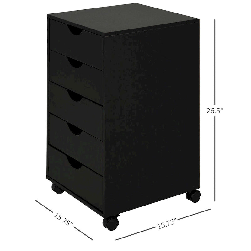 Organisateur de rangement à 5 tiroirs de style nordique minimaliste et moderne avec roues - 15.75*15.75*26.5