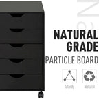 Organisateur de rangement à 5 tiroirs de style nordique minimaliste et moderne avec roues - 15.75*15.75*26.5