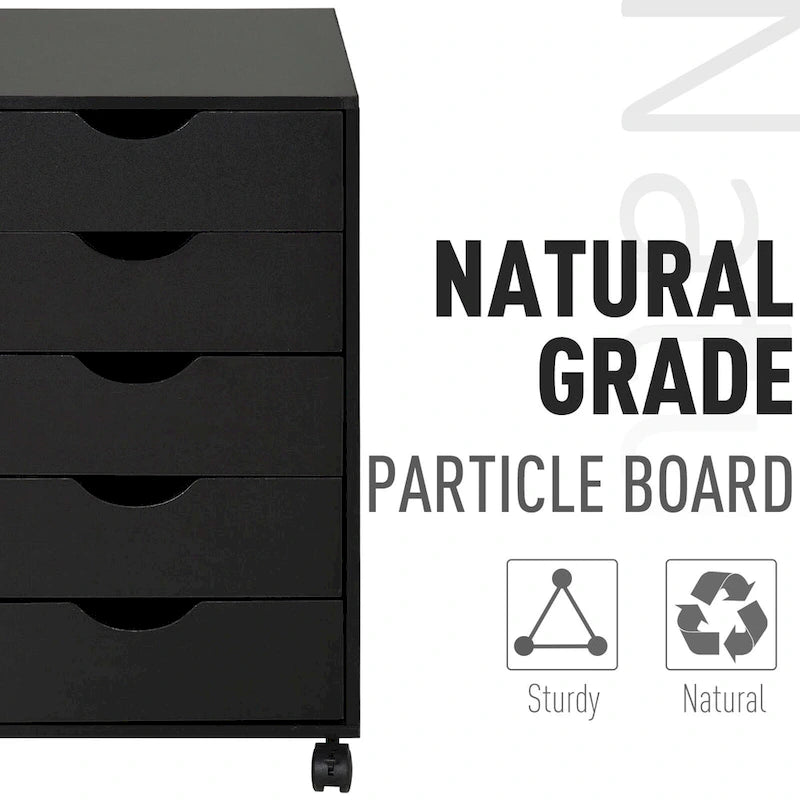 Organisateur de rangement à 5 tiroirs de style nordique minimaliste et moderne avec roues - 15.75*15.75*26.5