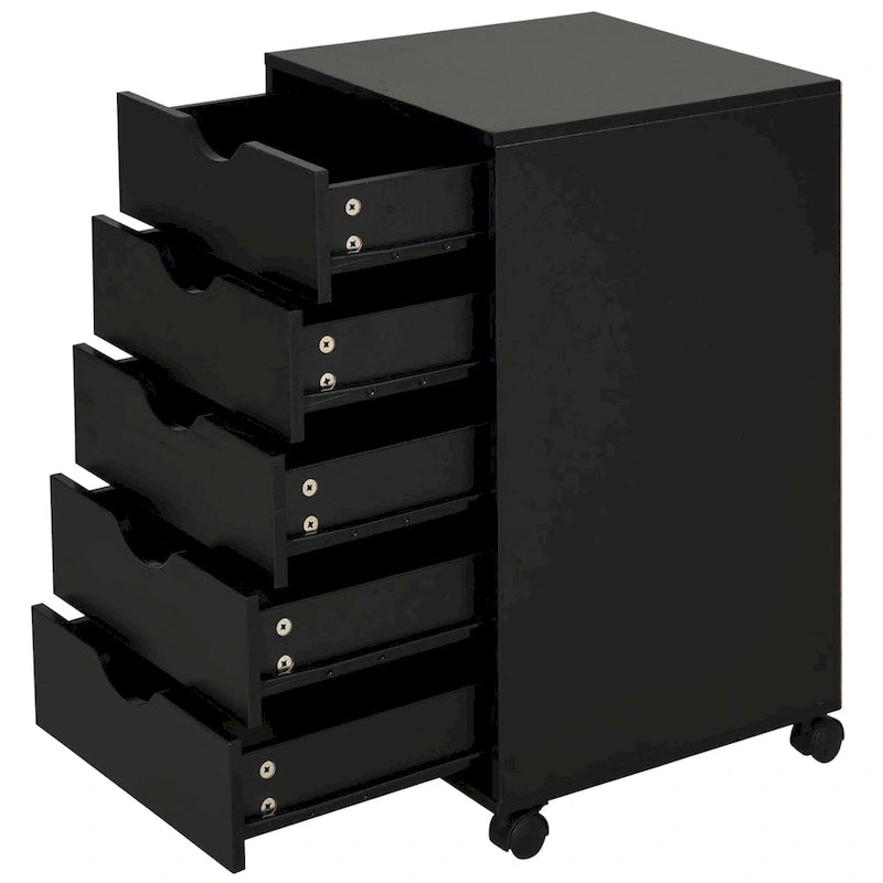 Organisateur de rangement à 5 tiroirs de style nordique minimaliste et moderne avec roues - 15.75*15.75*26.5
