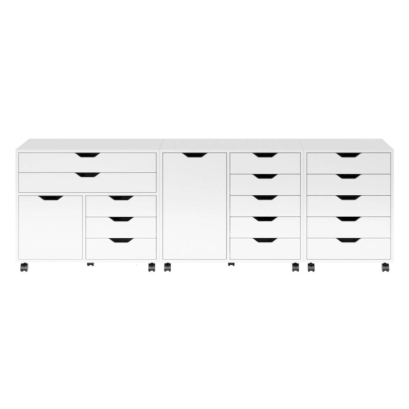 Ensemble de 3 armoires de rangement, blanc