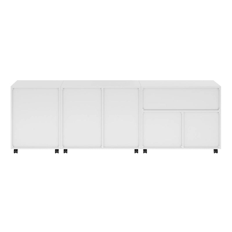 Ensemble de 3 armoires de rangement, blanc