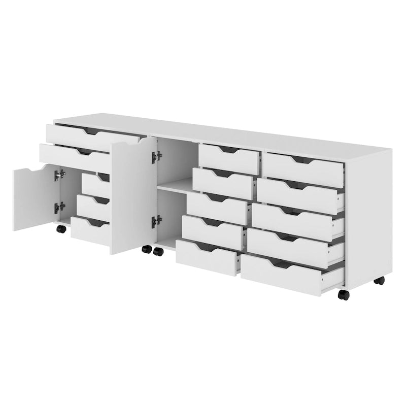 Ensemble de 3 armoires de rangement, blanc