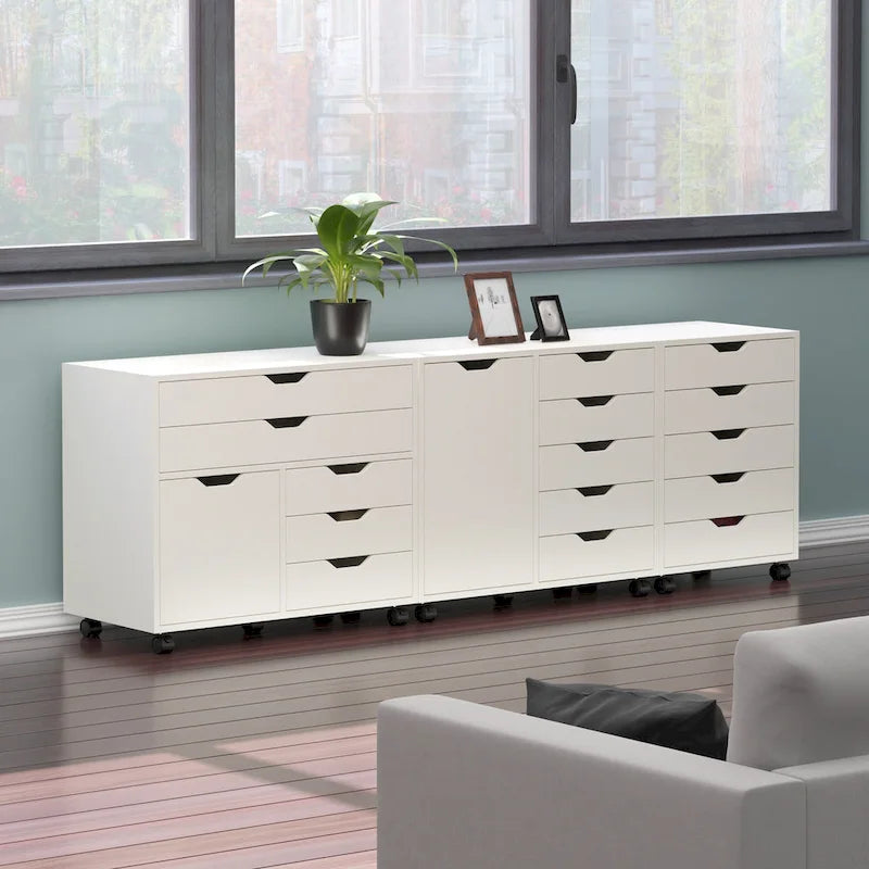 Ensemble de 3 armoires de rangement, blanc