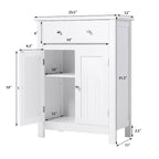 Meuble de salle de bain sur pied avec étagère réglable