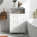 Meuble de rangement en bois à 1 étagère et 3 tiroirs, meuble de rangement pour salle de bain