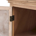 Meuble de rangement étroit blanc et bois marron avec 2 tiroirs et 1 porte – 122,7 cm de hauteur
