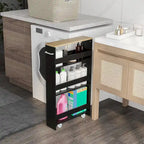Chariot de rangement étroit à roulettes avec étagères pour la cuisine et la salle de bain