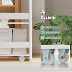 Chariot de rangement étroit à roulettes avec étagères pour la cuisine et la salle de bain
