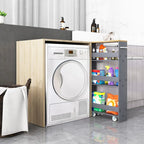 Chariot de rangement étroit à roulettes avec étagères pour la cuisine et la salle de bain