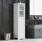 Meuble de salle de bain autoportant de 64 po de haut avec tiroir et étagère réglable
