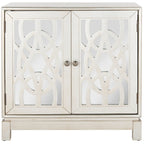 Bahut de rangement nickel à 2 portes - 32Lx16Px33H
