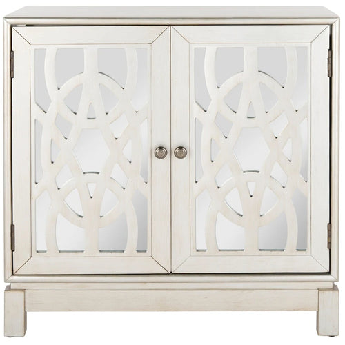 Bahut de rangement nickel à 2 portes - 32Lx16Px33H