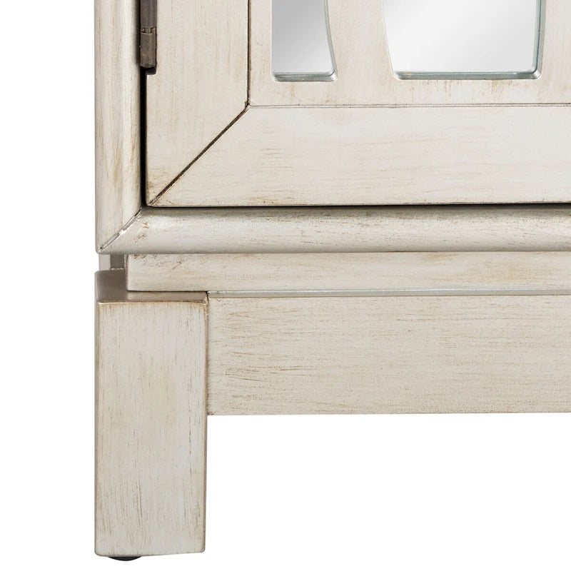 Bahut de rangement nickel à 2 portes - 32Lx16Px33H