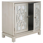 Bahut de rangement nickel à 2 portes - 32Lx16Px33H