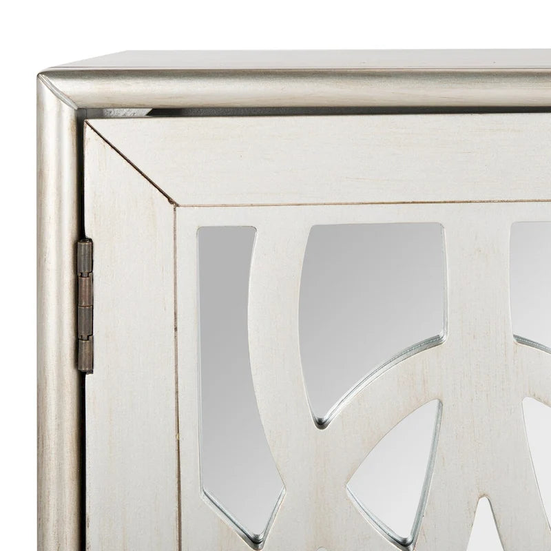 Bahut de rangement nickel à 2 portes - 32Lx16Px33H
