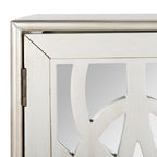 Bahut de rangement nickel à 2 portes - 32Lx16Px33H